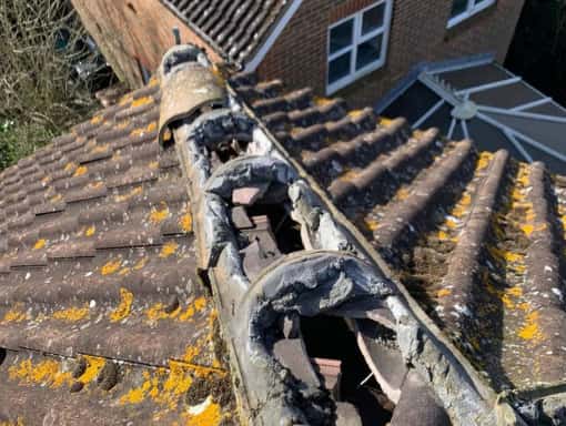 This is a roof that needs repair works carried out in Rochester